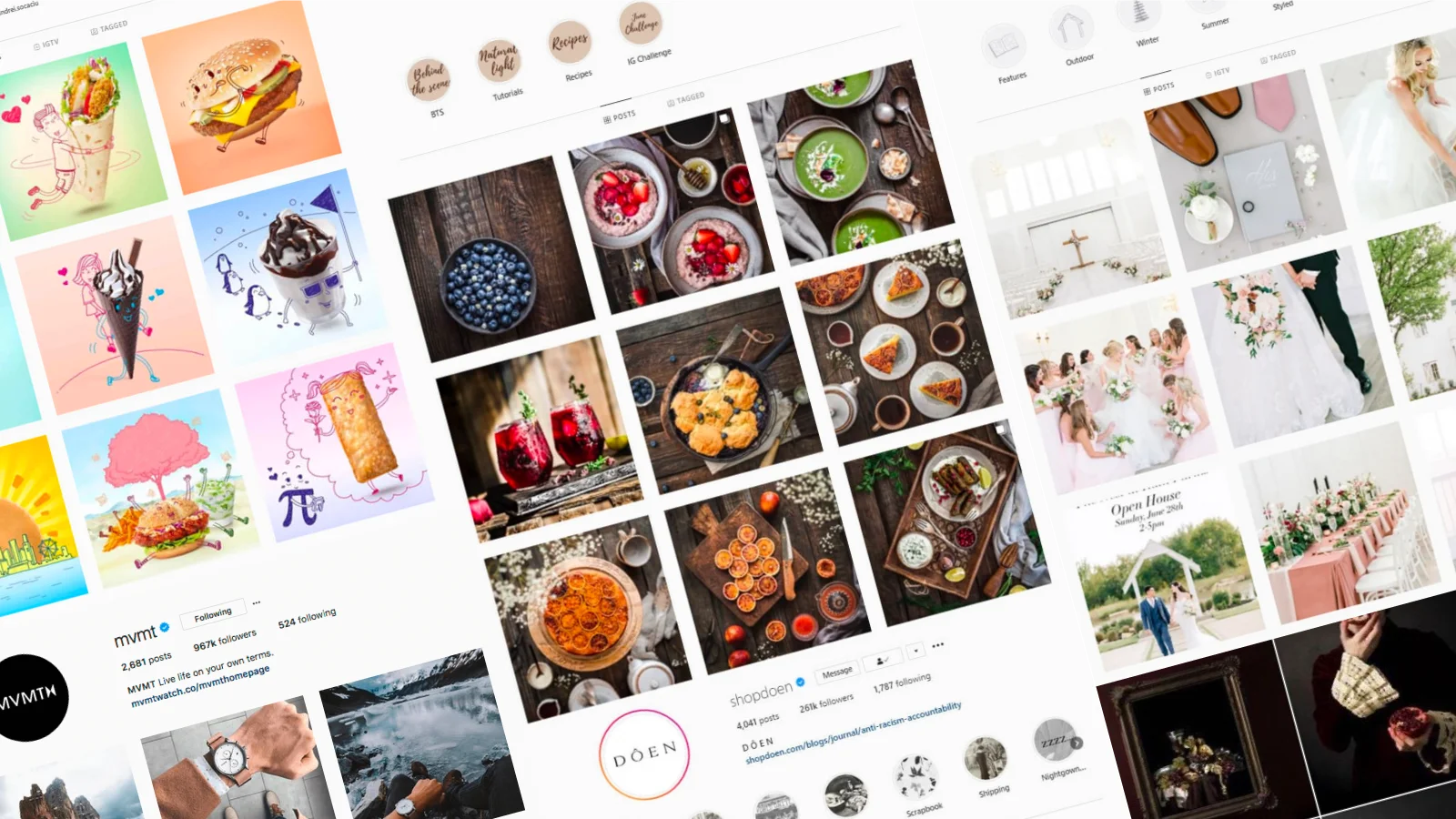 iPhone showing a cohesive Instagram grid with consistent color palette and aesthetic