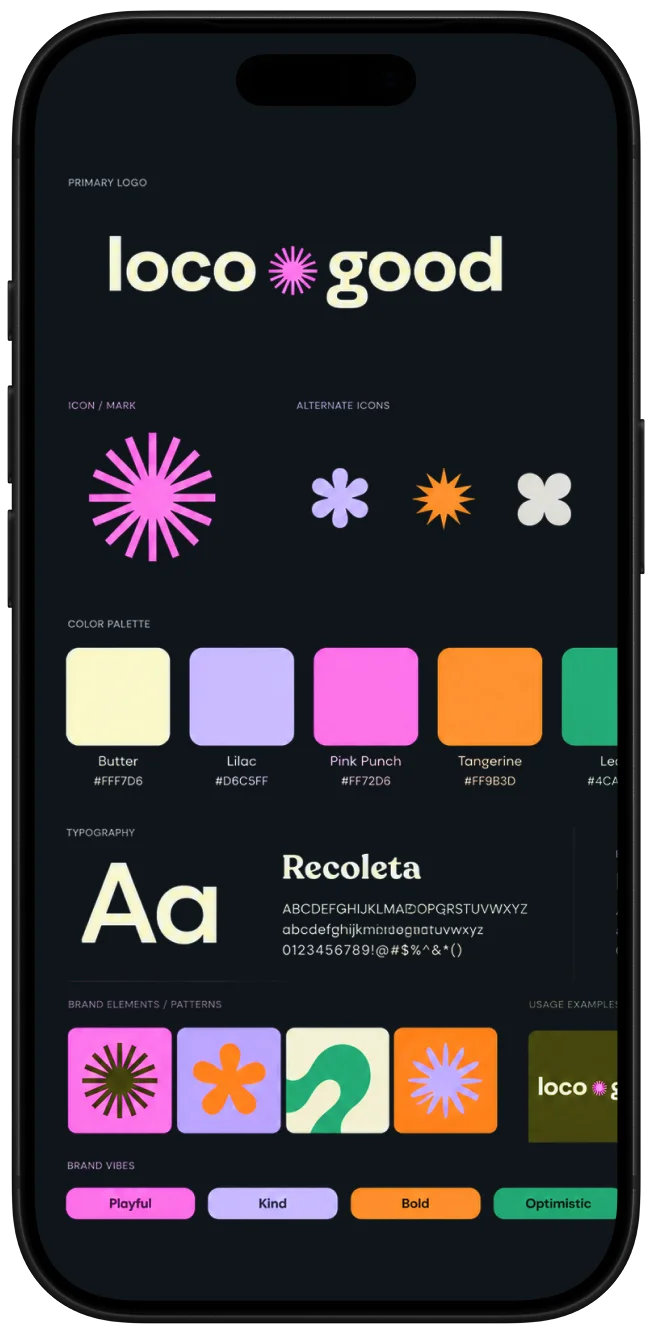 Applying a brand kit to a template in the Zaps app