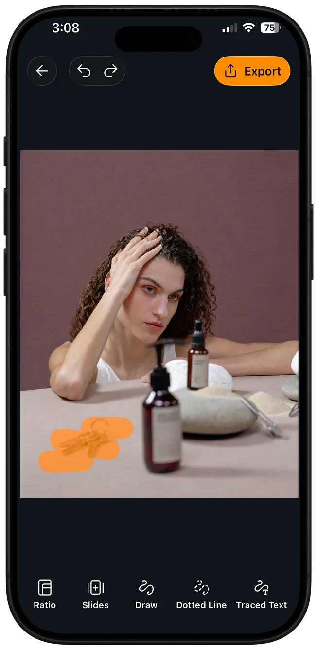 Erasing an object from a photo in the Zaps app