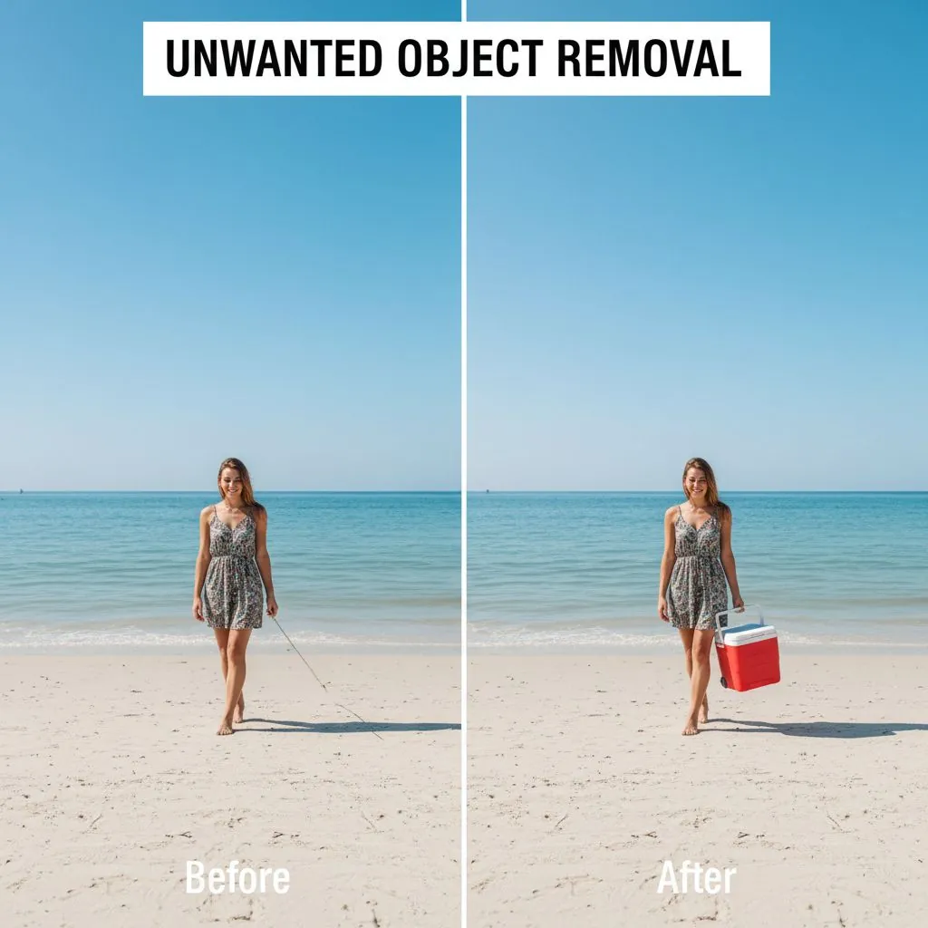 Magic eraser tool for cleaner business photos
