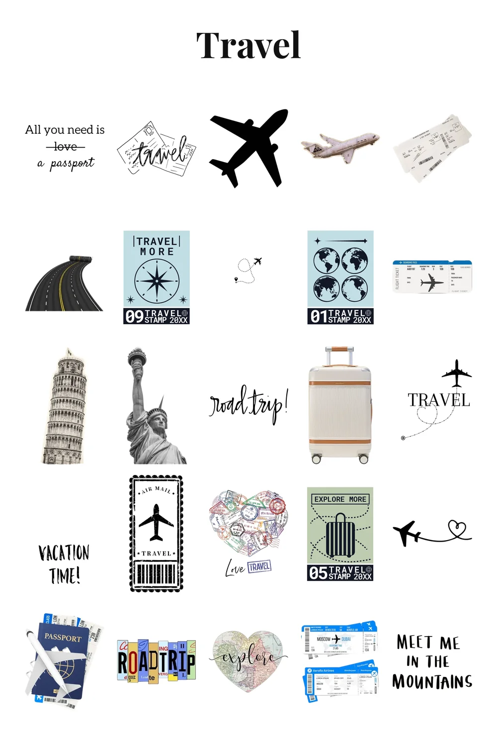 Travel sticker pack preview